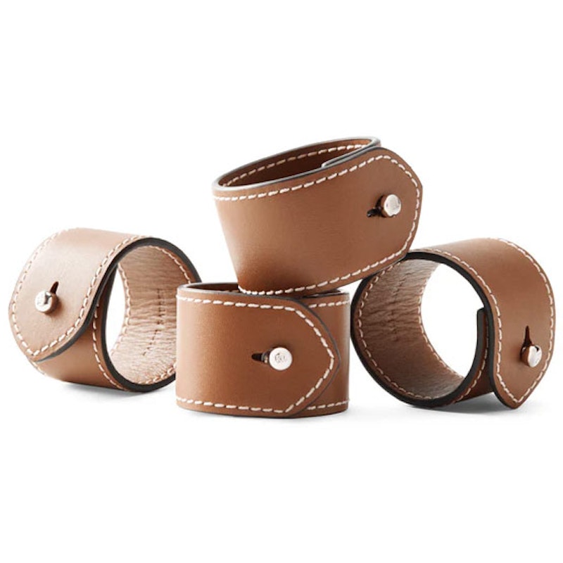 Wyatt Napkin Rings Saddle 4-pack