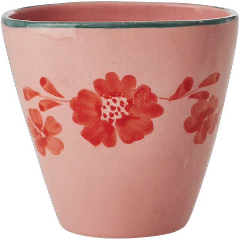 Ceramic Cup Oval 30 cl, Orange Flower Vine