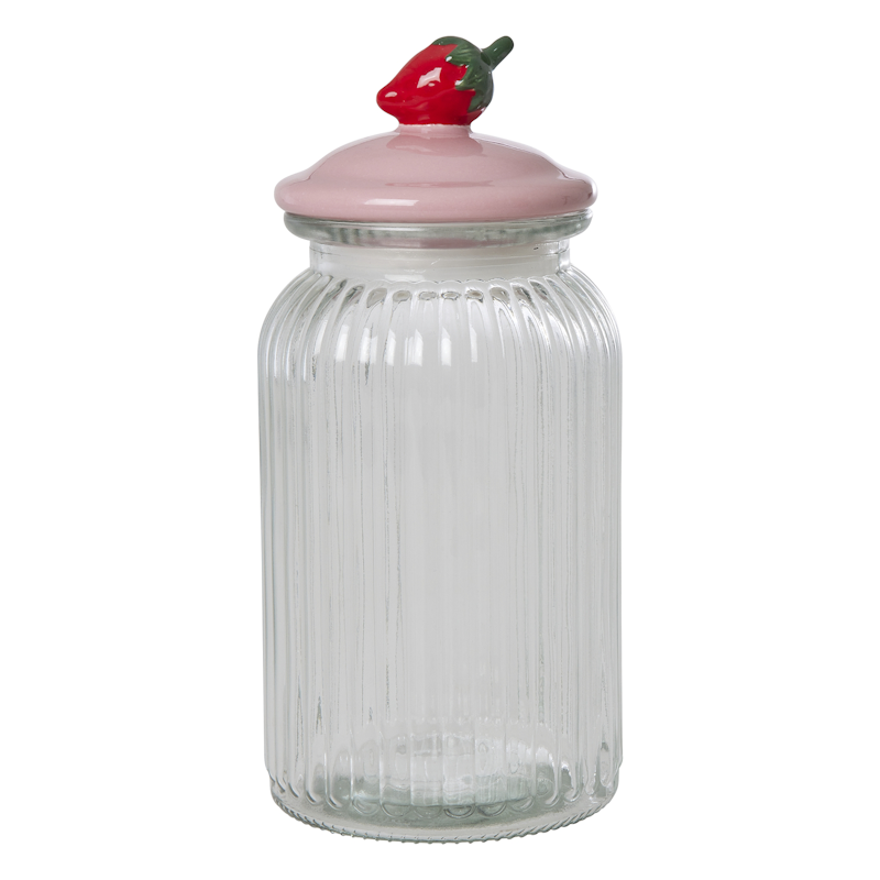 Glass Jar, Strawberry Blush