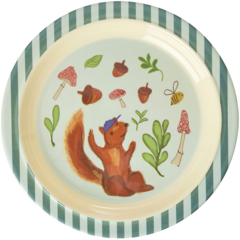 Melamine Plate 20 cm, Blue Happy Forest