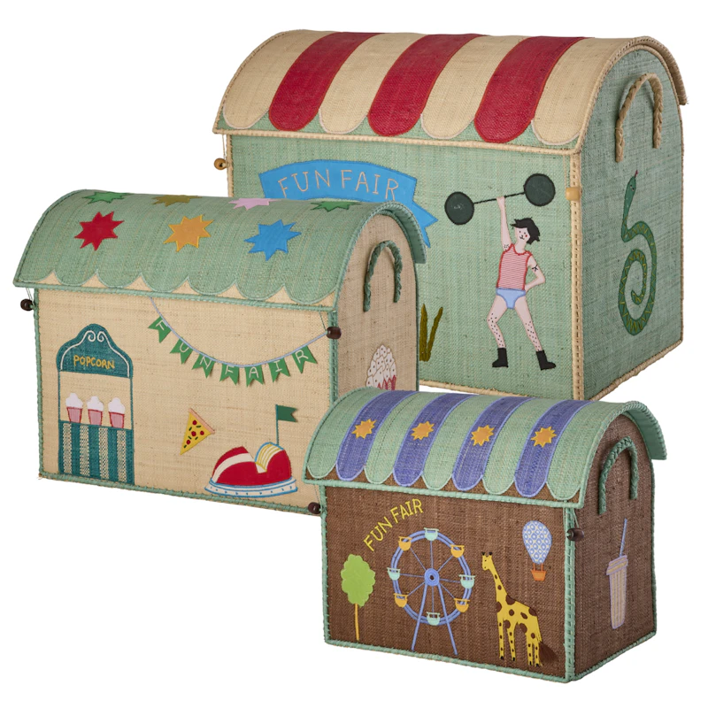 Storage Basket 3 Pieces, Mint Fun Fair