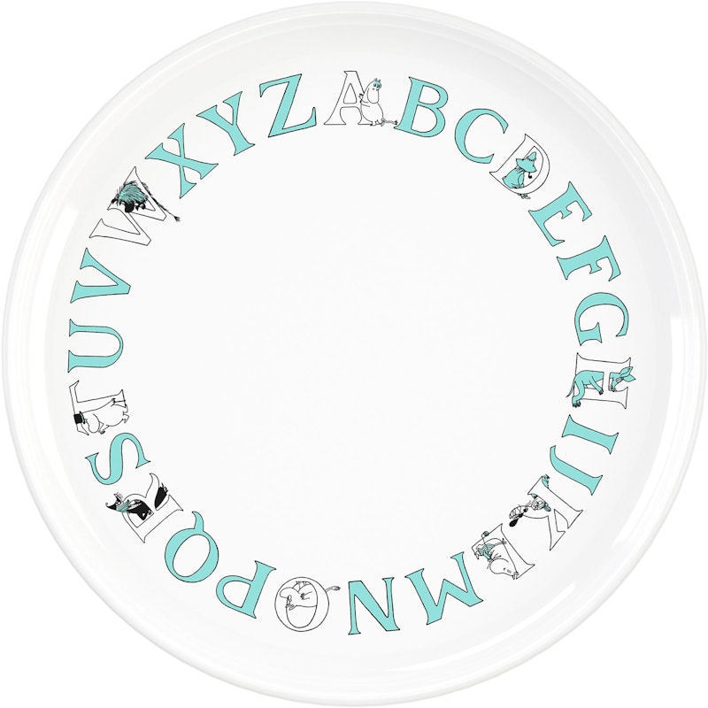 Moomin ABC Plate 20 cm, Turquoise