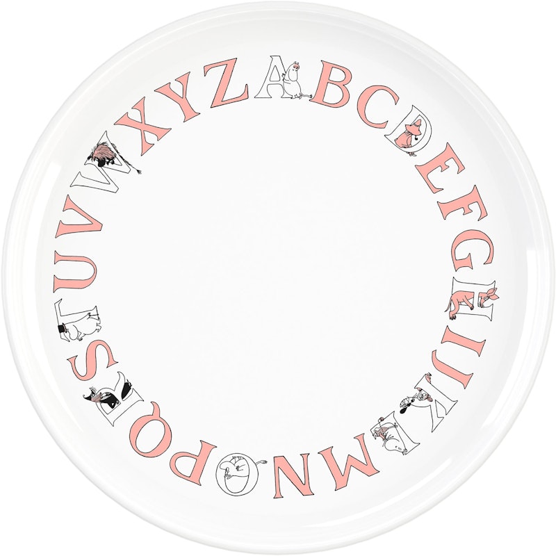 Moomin ABC Plate 20 cm, Salmon