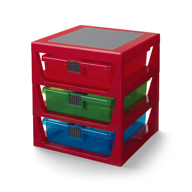 LEGO® Shelf With 3 Drawers, Red