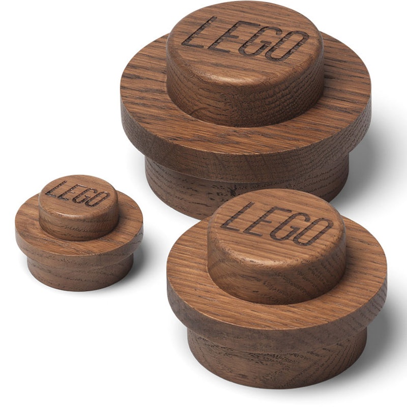 LEGO® Wall Hook 3-pack, Dark Stained Oak