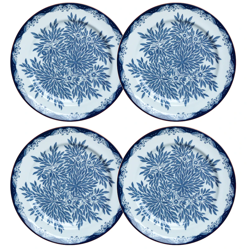 Ostindia Floris Plate 27 cm 4-pack, Blue