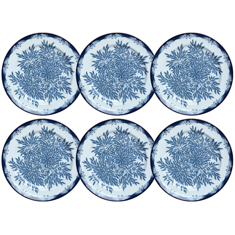 Ostindia Floris Plate 27 cm 6-pack, Blue