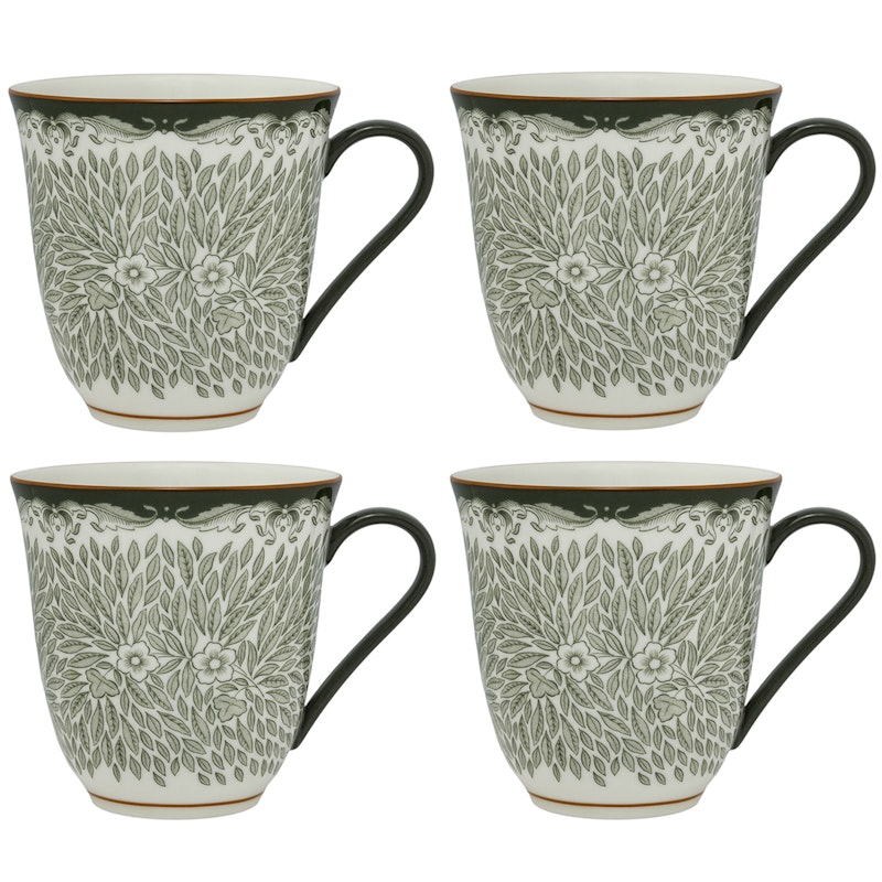 Ostindia Floris Mug 30 cl 4-pack, Green