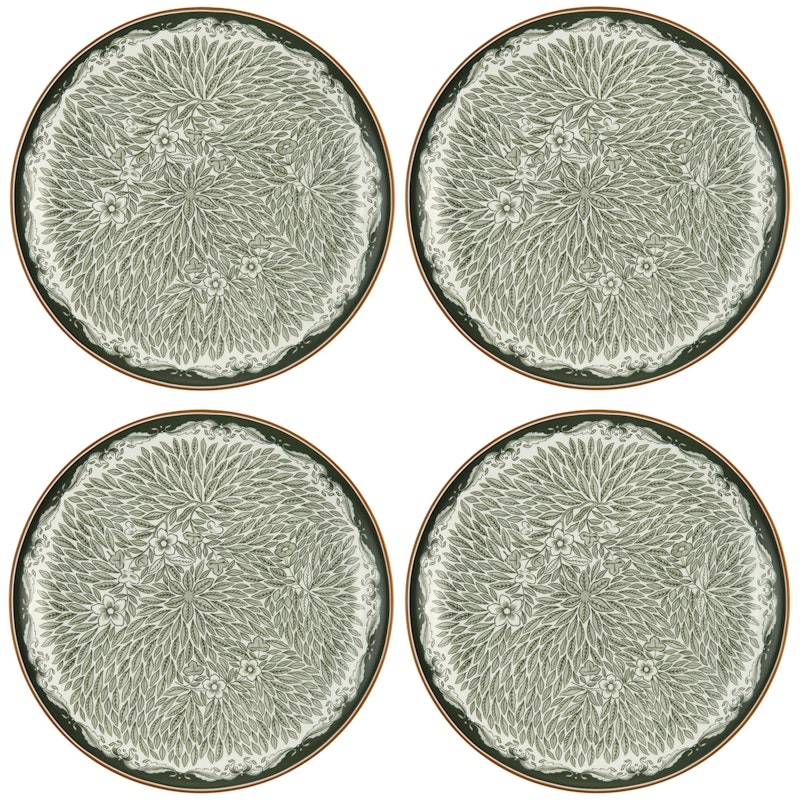 Ostindia Floris Plate 20 cm 4-pack, Green