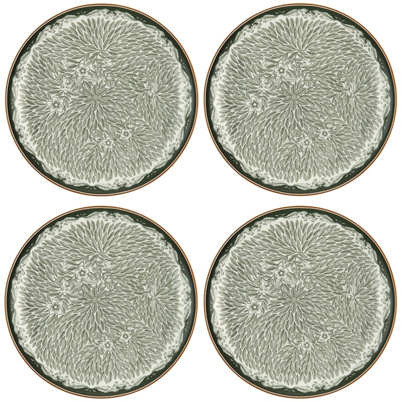 Ostindia Floris Plate 20 cm 4-pack, Green