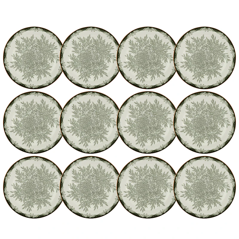 Ostindia Floris Plate 27 cm 12-pack, Green