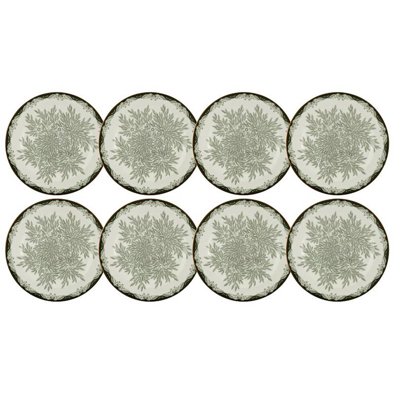 Ostindia Floris Plate 27 cm 8-pack, Green