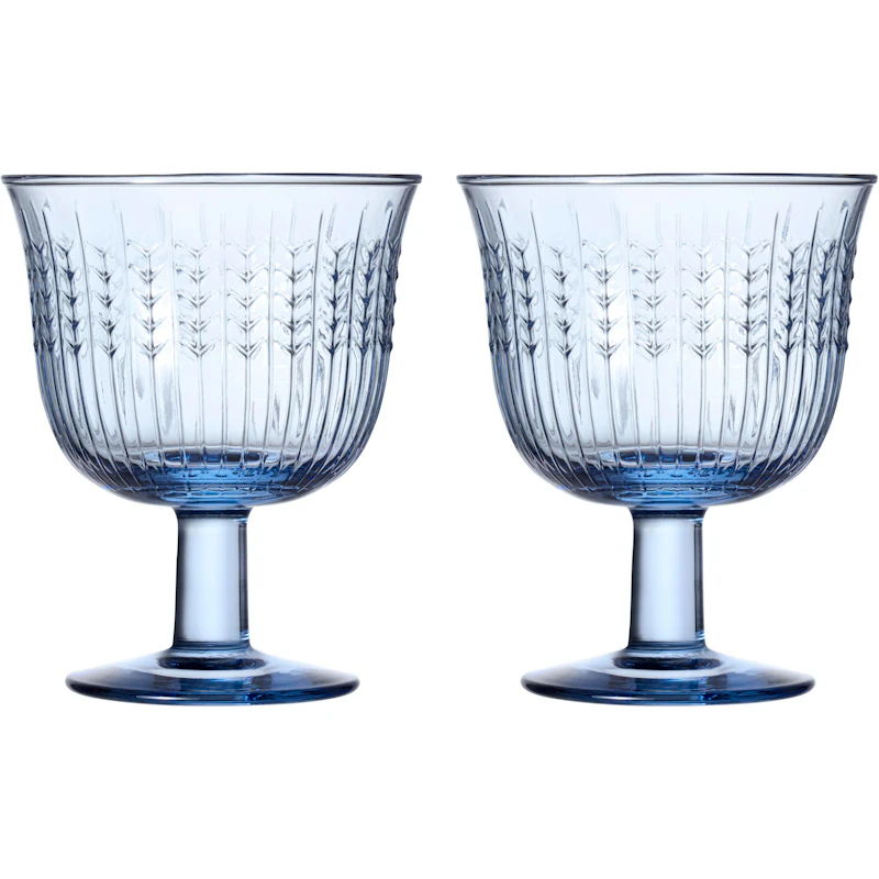Swedish Grace Drinking Glass With Foot 28 cl 2-pack, Blue