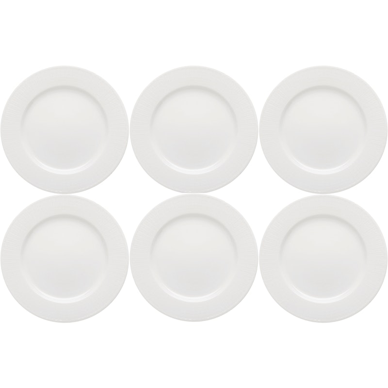 Swedish Grace Plate 21 cm 6-pack, Snow (White)
