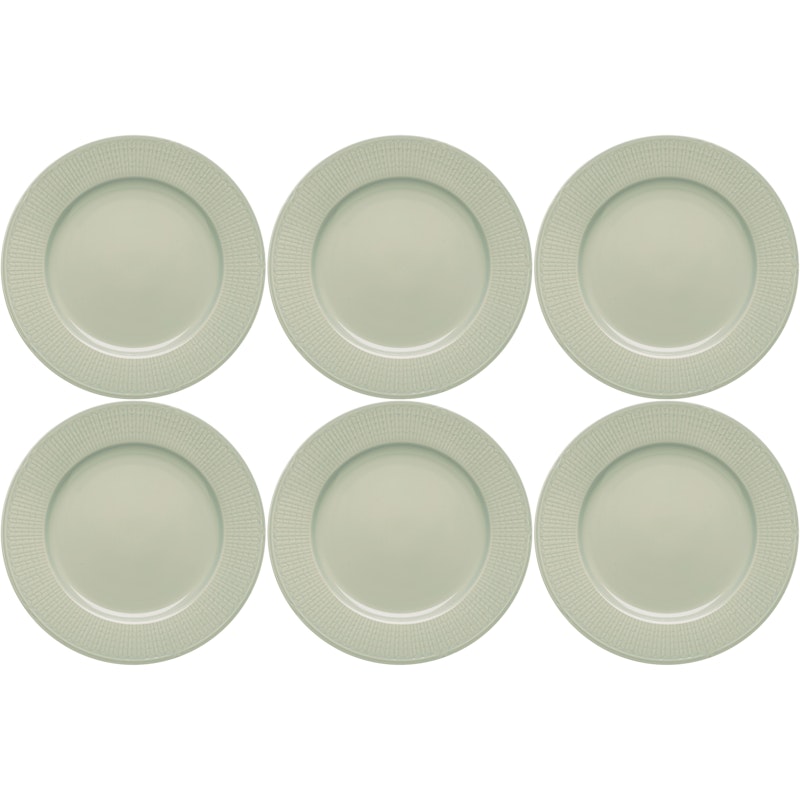 Swedish Grace Plate 21 cm 6-pack, Meadow (Light Green)
