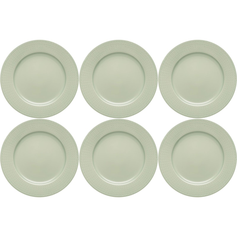 Swedish Grace Plate 27 cm 6-pack, Meadow (Light Green)