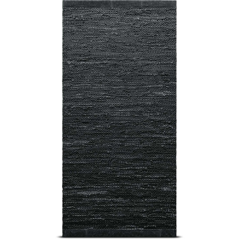 Leather Rug 140x200 cm, Dark Grey