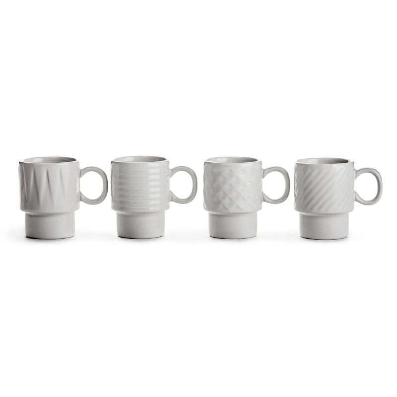 Coffee & More Espresso Mug 4 Pcs 10 cl, White