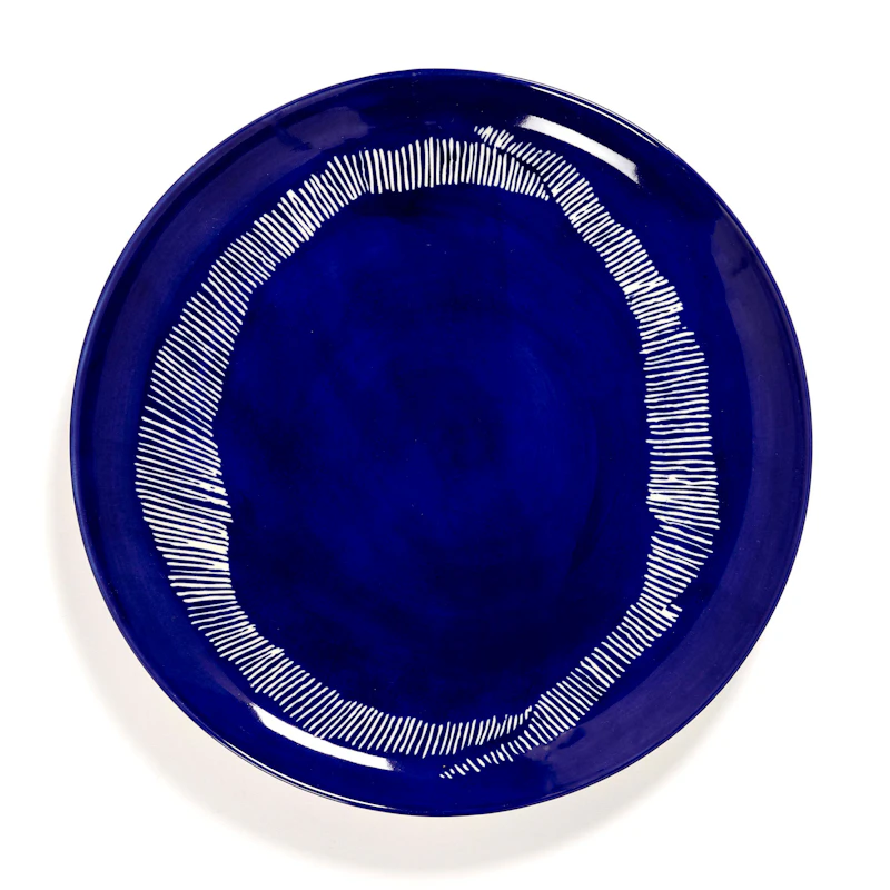 Feast Plate 26,5 cm, Dark Blue / White Striped