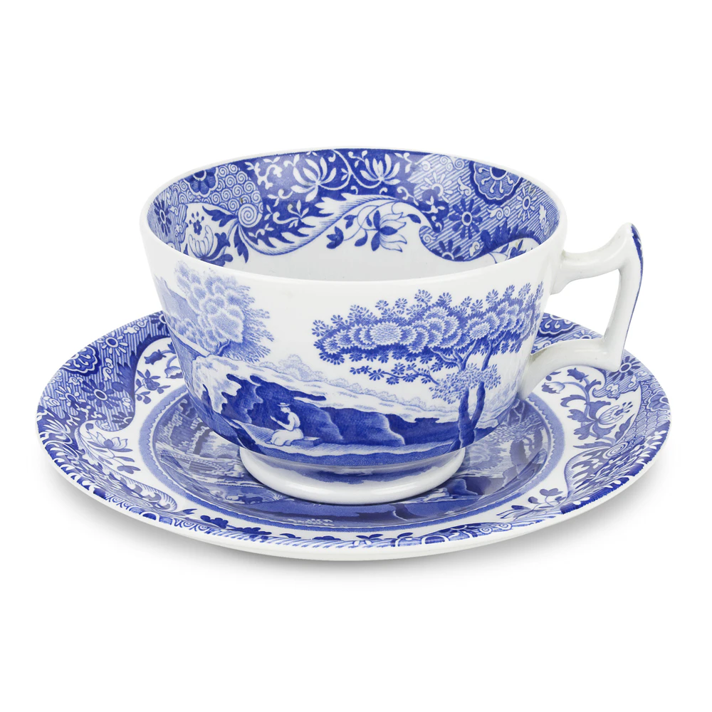 Spode Blue Italian Breakfast Cup With Saucer