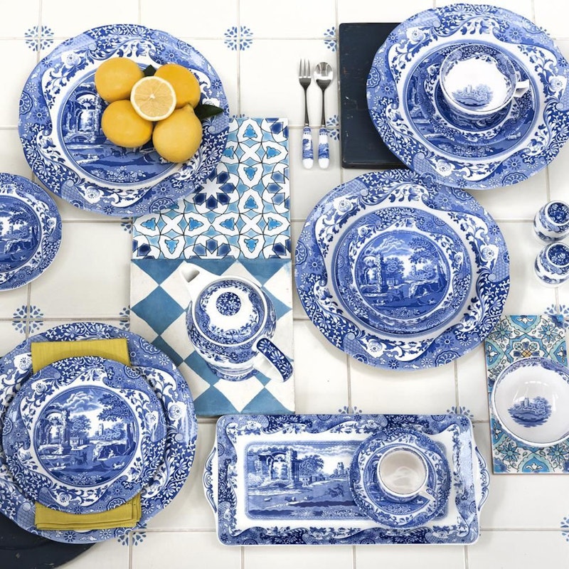 Blue italian spode dishes best sale