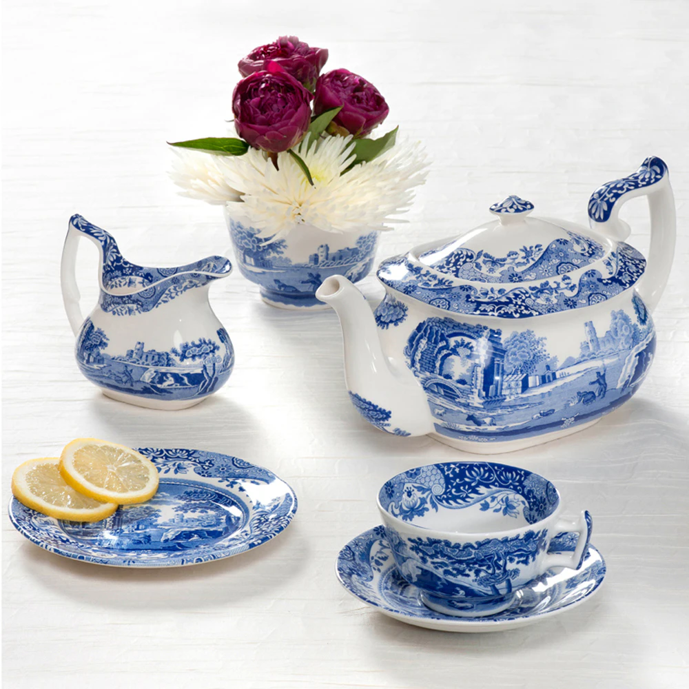 Blue Italian Teacup & Saucer - Thumbnail 3