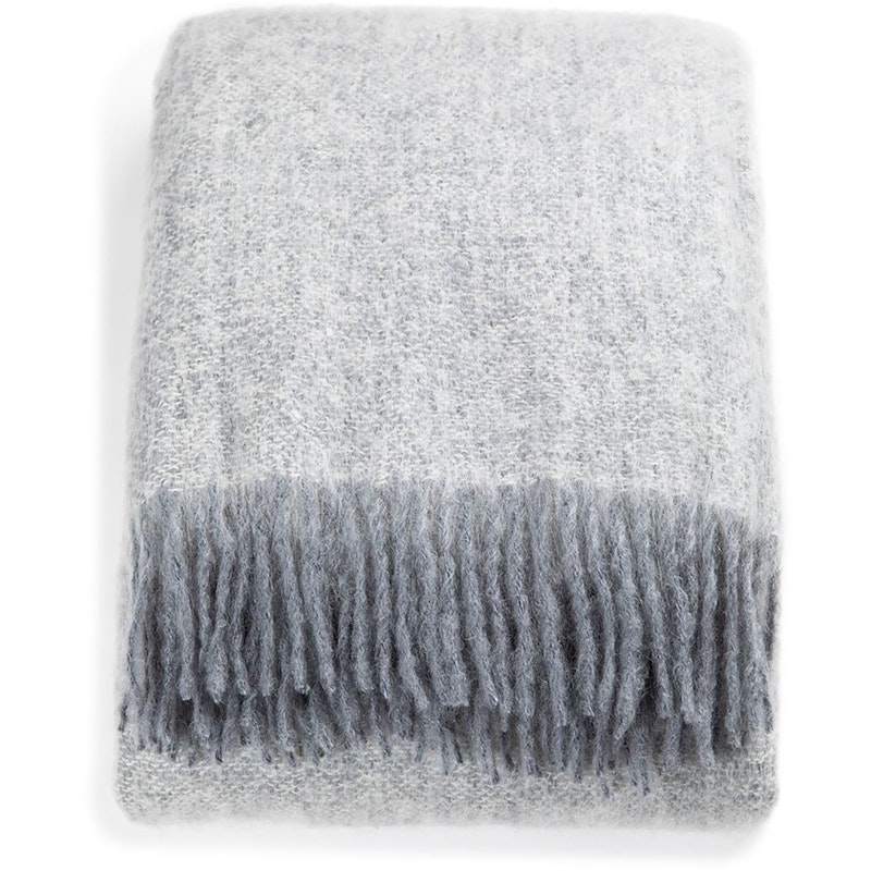 Mohair Blanket 130x170 cm, White / Skiffer Melange