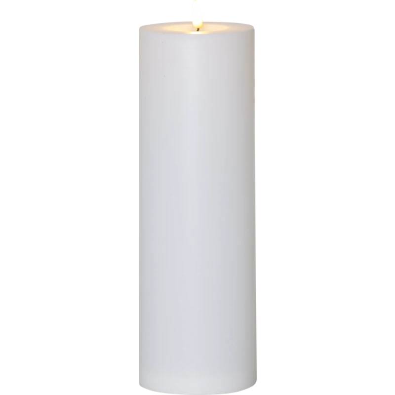 Flamme Pillar Candle LED Outdoor White, 32,5 cm