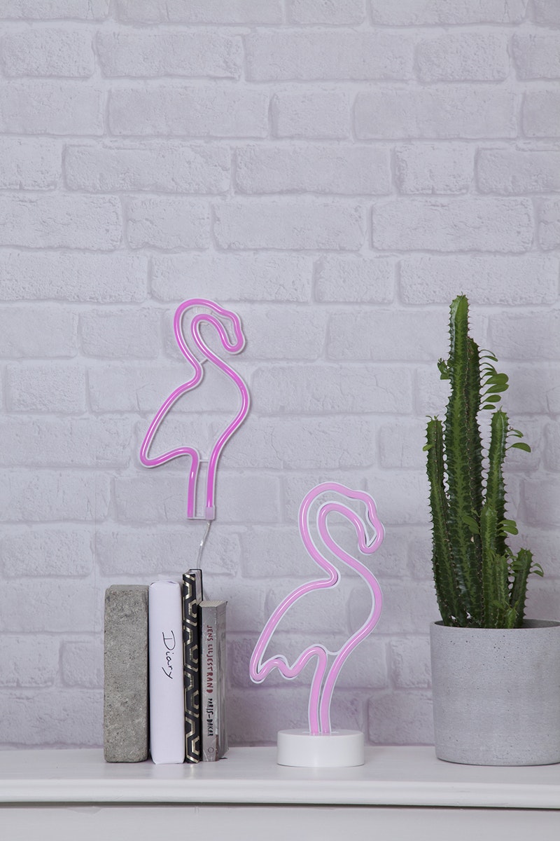 Quality Vivid Bright Pink online Flamingo LED Night Light Room Wall Decoration