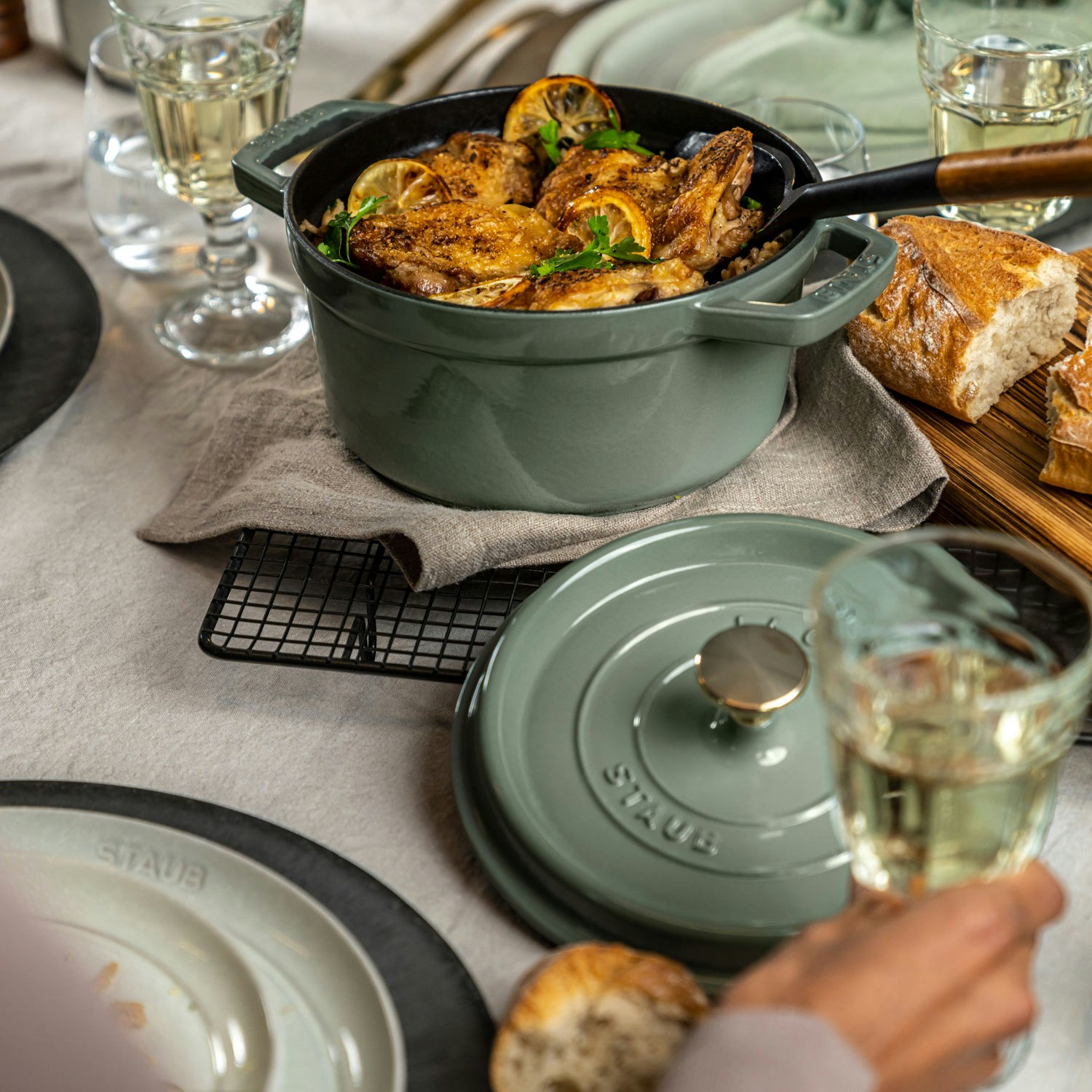 La Cocotte Cast Iron Pot 3,7 L, Eucalyptus from Staub