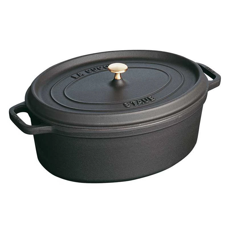 Staub Oval Cocotte cast iron pot 41 cm Black
