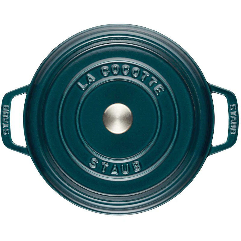 Staub Cocotte Round 28 cm 6,7 L, Petrol Blue from Staub | RoyalDesign