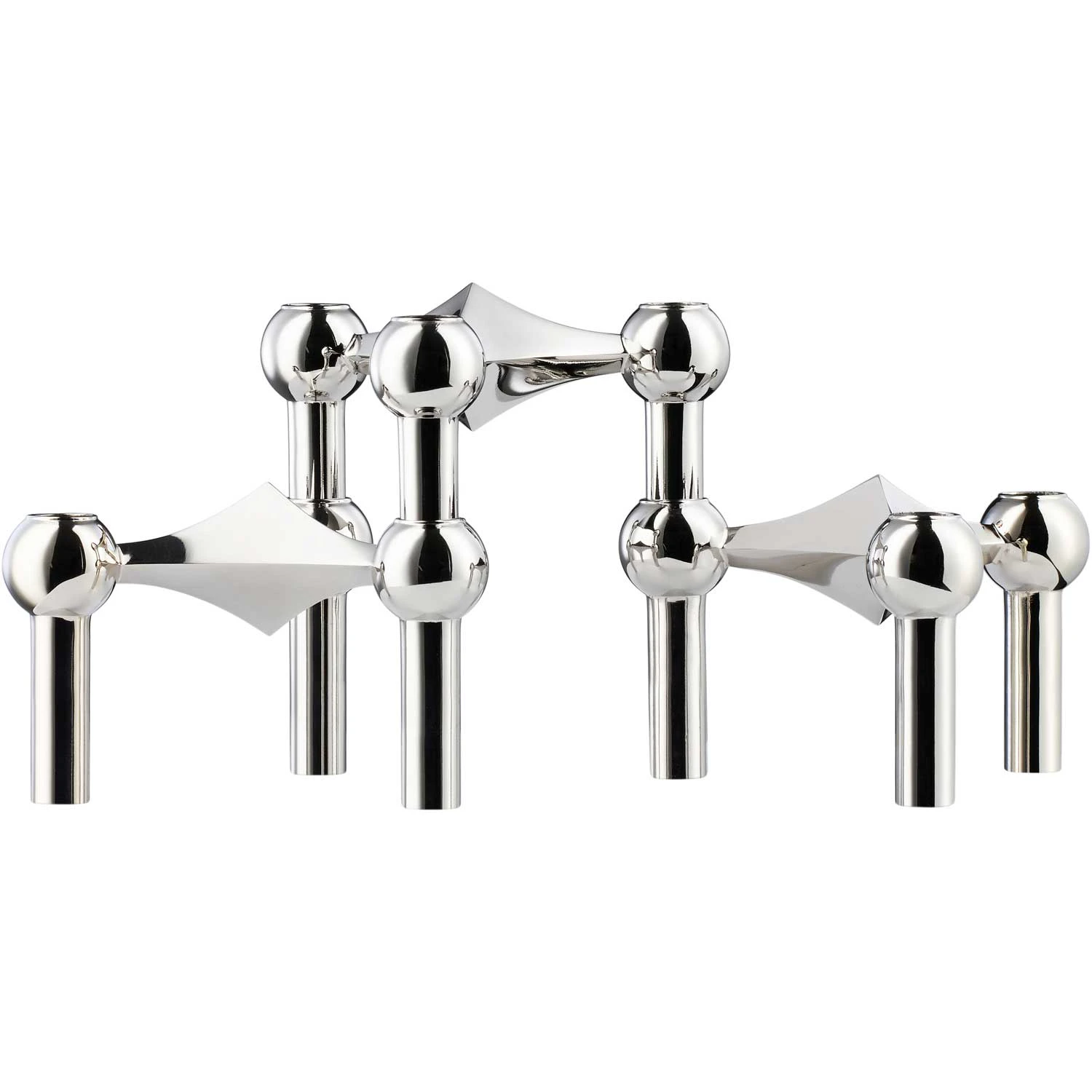 Stoff Nagel Candlestick holder 3 Pieces, Chrome