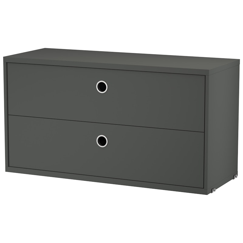 String Chest Of Drawers 78x30 cm, Dark Grey