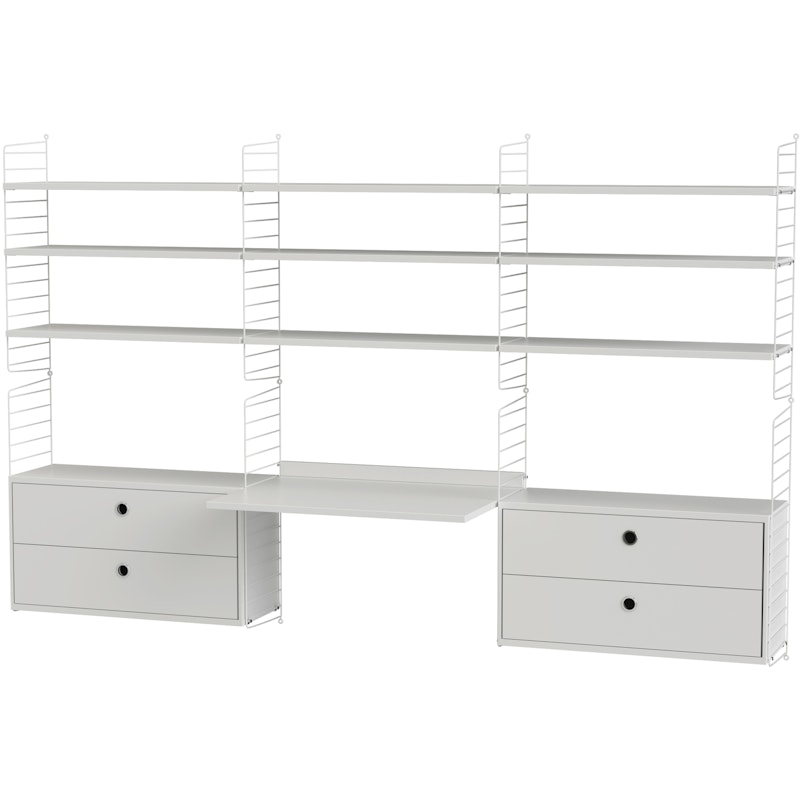 String Shelf Combination F Workspace, White