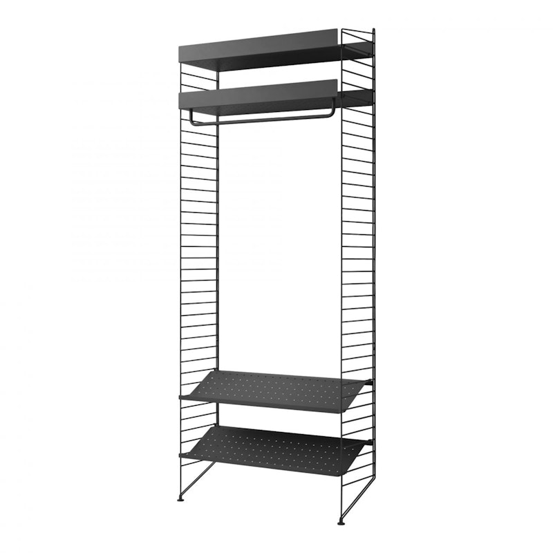 String Shelving System No 12, Black