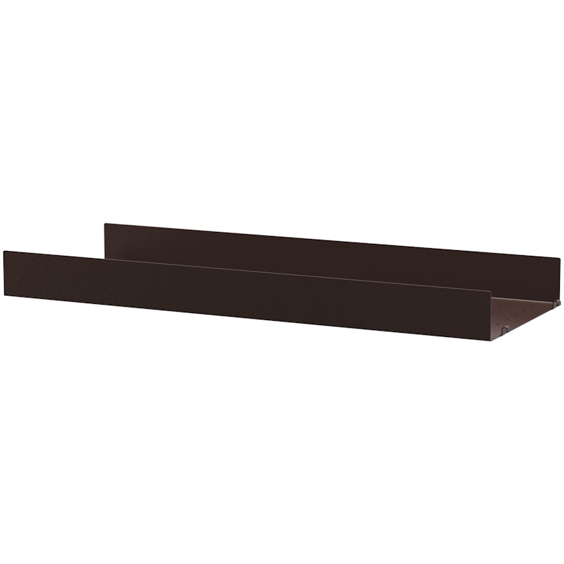 String Shelf With High Edge Metal 30x78 cm, Dark Brown