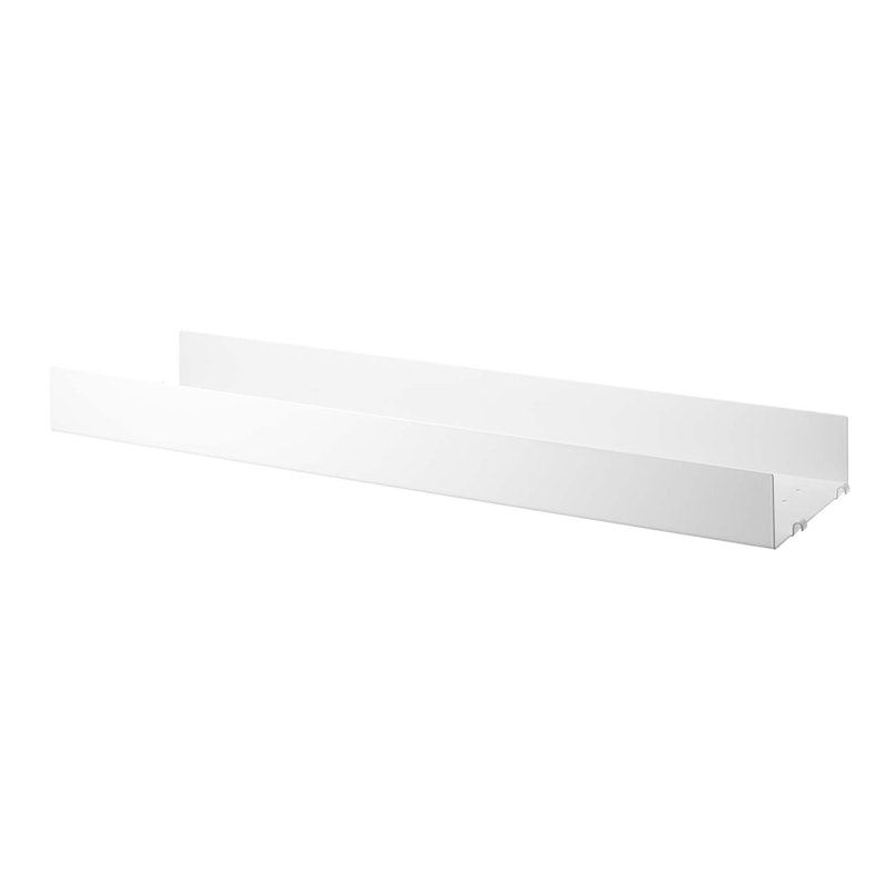 String Shelf With High Edge Metal 20x78 cm, White