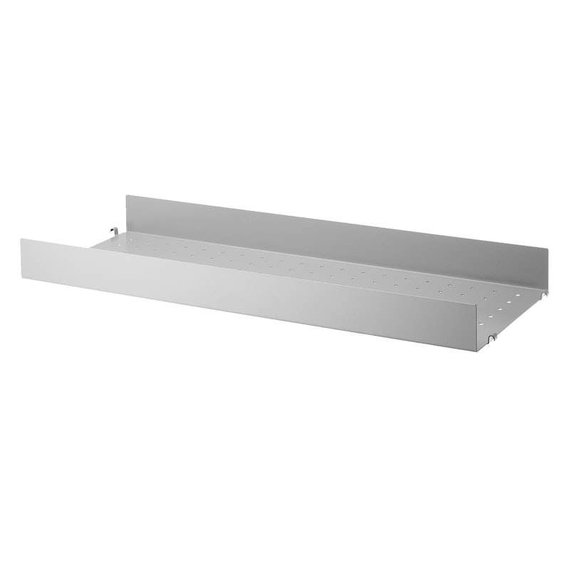 String Shelf With High Edge Metal 30x78 cm, Grey