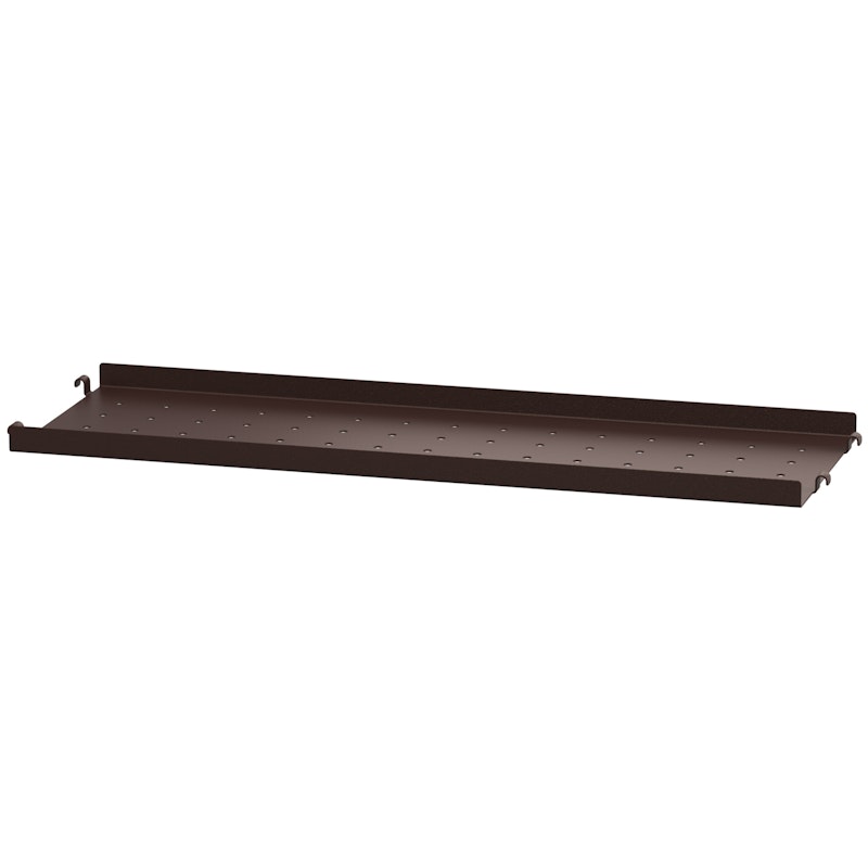 String Shelf With Low Edge Metal 58x20 cm, Dark Brown
