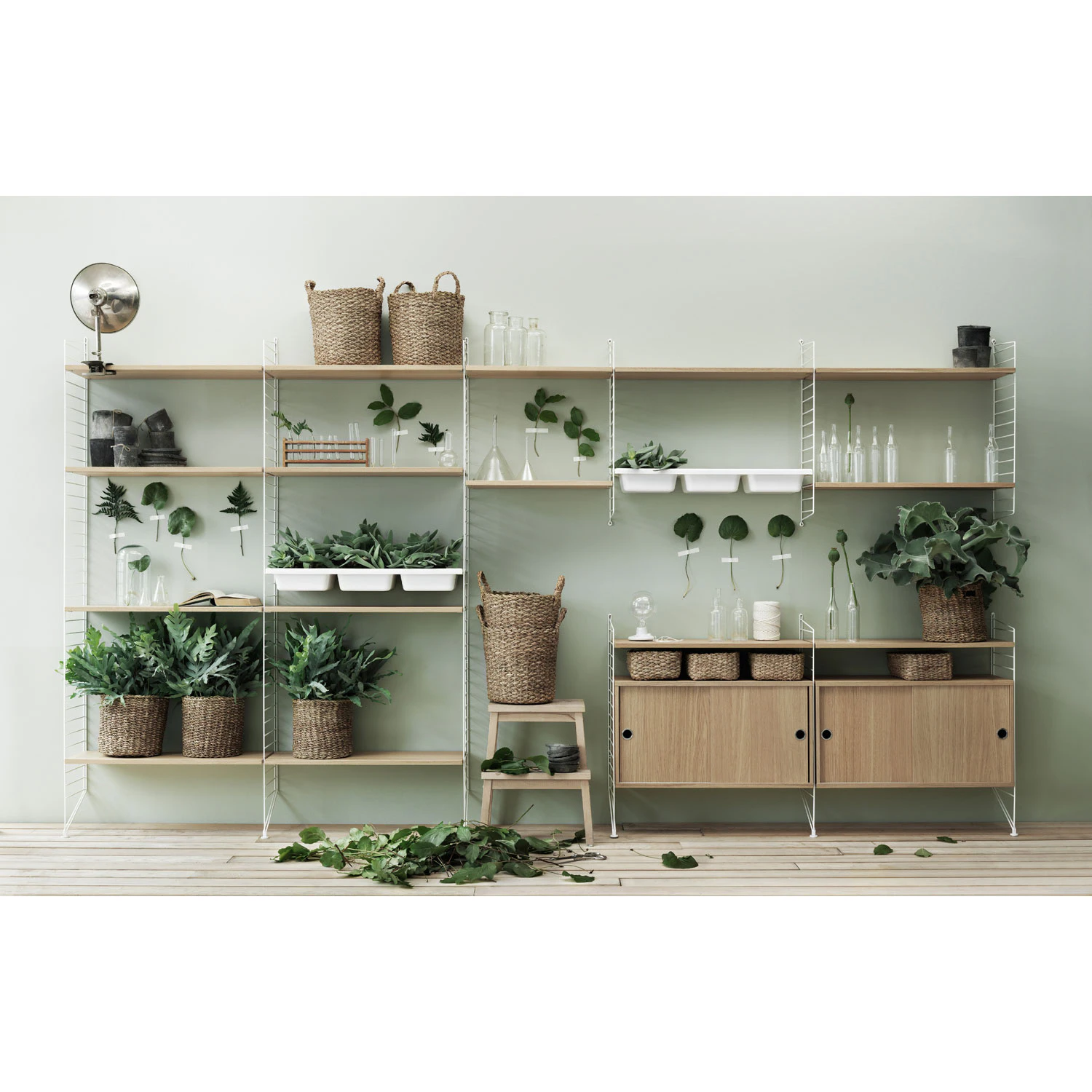 String Shelving System No 3, Oak / Grey from String | RoyalDesign