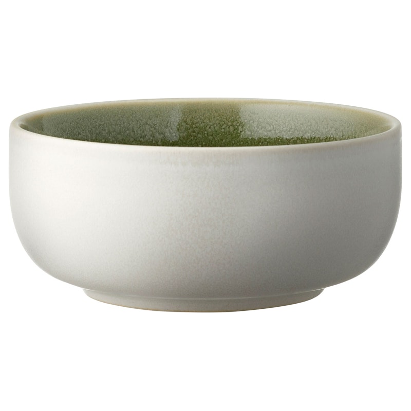 North Bowl 11 cm, Matte White/Shiny Moss