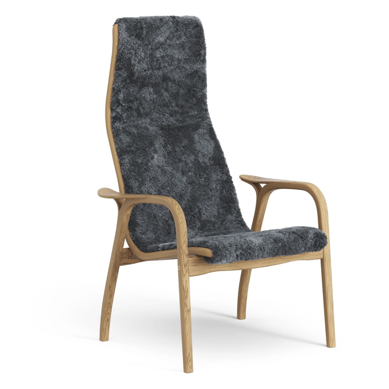 Lamino Armchair, Oiled Oak / Sheepskin Charcoal