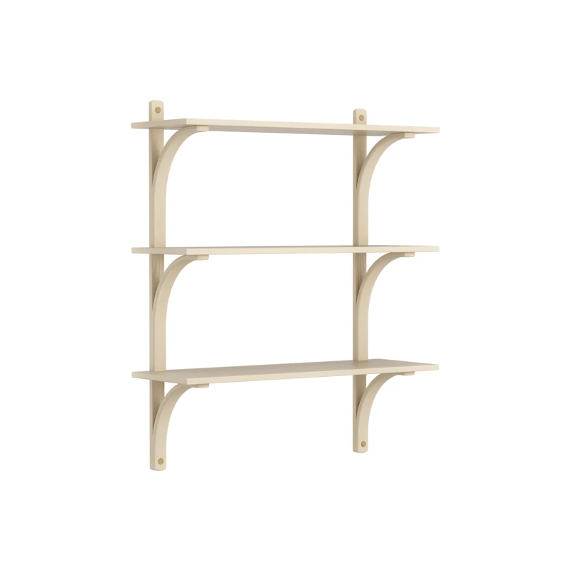 Levi Wall Shelf 90 cm Medium, Brass / Naturlack Ash