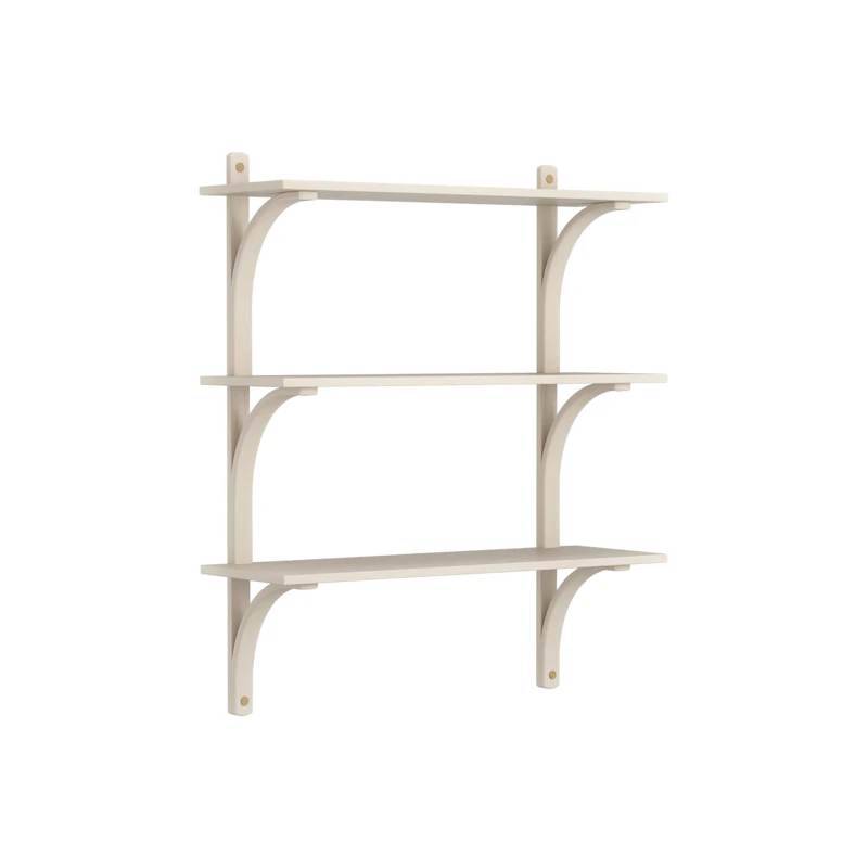 Levi Wall Shelf 90 cm Medium, Aluminium / Naturlack Oak