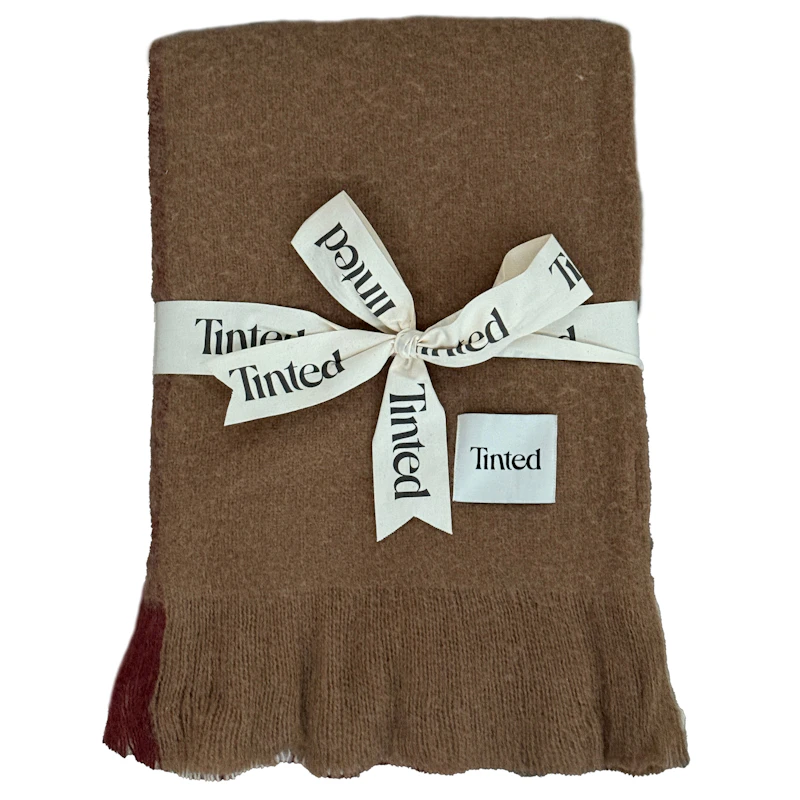 Tunell Wool Plaid 130x170 cm, Brown / Wine Red