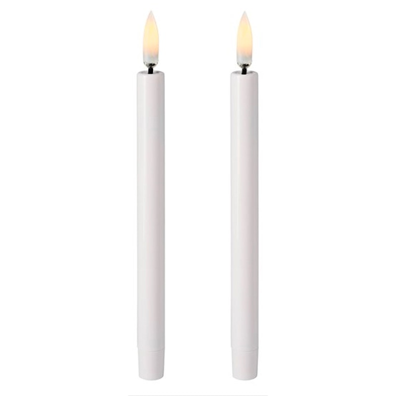 Christmas LED Taper Candle 1,3x13 cm Nordic White, 2-pack