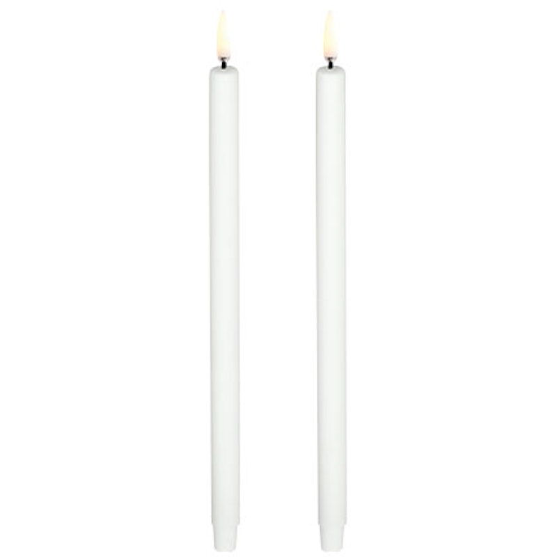 LED Mini Taper Candle Nordic White 2-pack, 1,3 x 25 cm