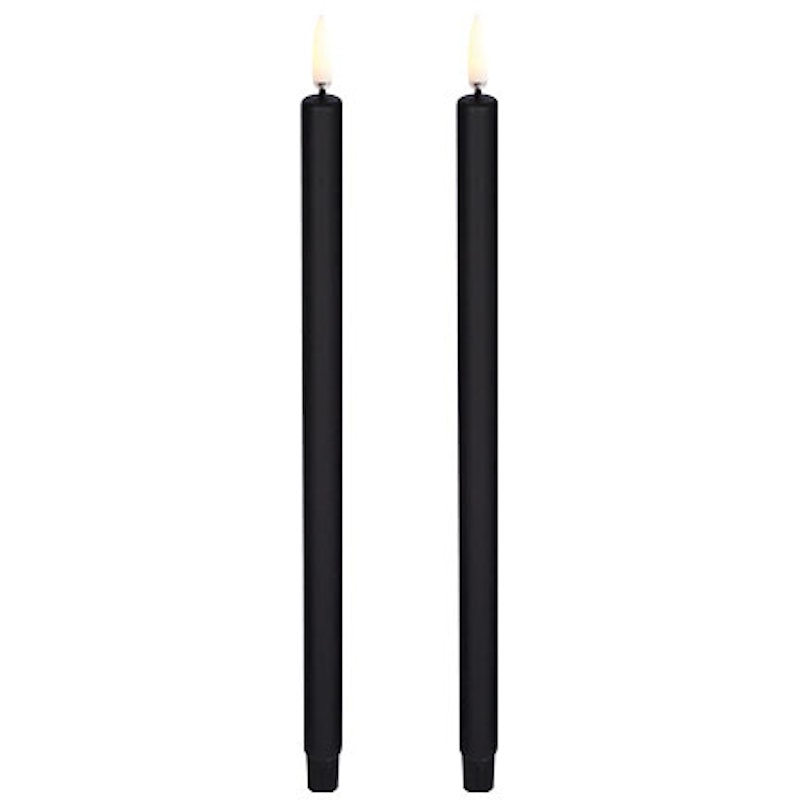 LED Mini Taper Candle Plain Black, 1,3 x 25 cm