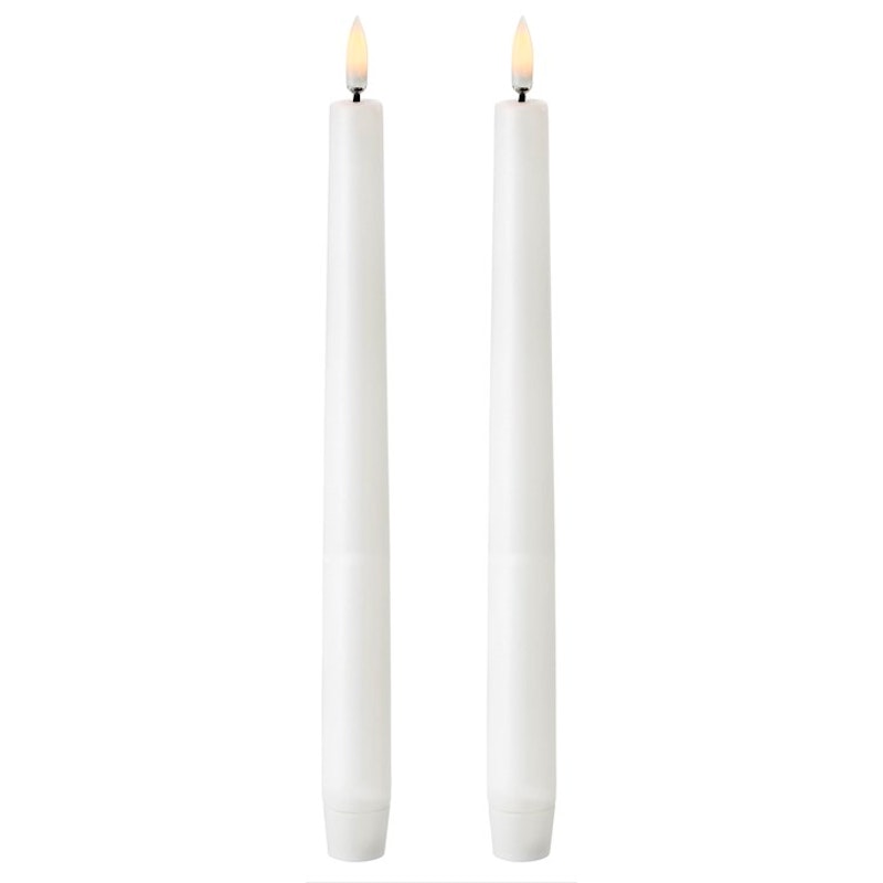 LED Taper Candle Nordic White 2,3x25,5 cm, 2-pack